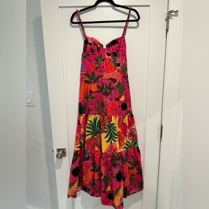 Farm Rio Dress | Pink Pop Leopards Tropical Print